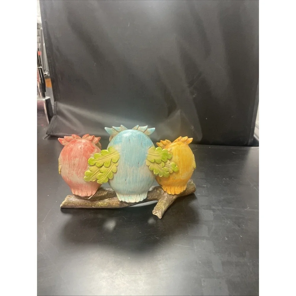 Three Little Birds OWLS Statue‎ Decor Figures 7